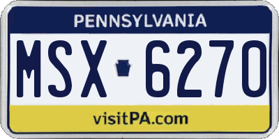 PA license plate MSX6270