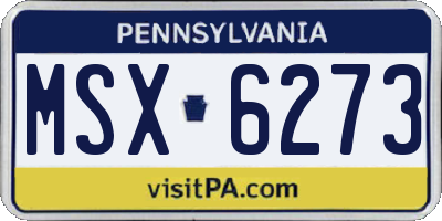 PA license plate MSX6273