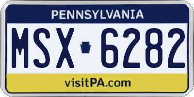 PA license plate MSX6282