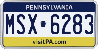 PA license plate MSX6283
