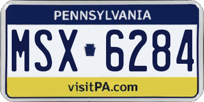 PA license plate MSX6284