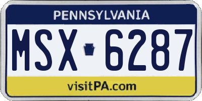 PA license plate MSX6287