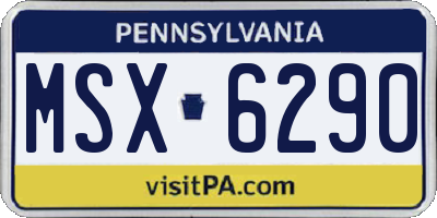 PA license plate MSX6290