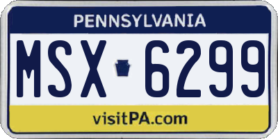 PA license plate MSX6299