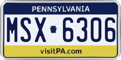 PA license plate MSX6306