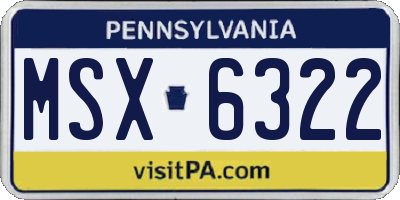 PA license plate MSX6322