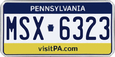 PA license plate MSX6323