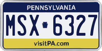 PA license plate MSX6327