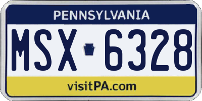 PA license plate MSX6328