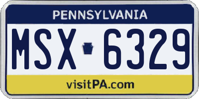 PA license plate MSX6329