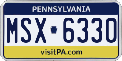 PA license plate MSX6330