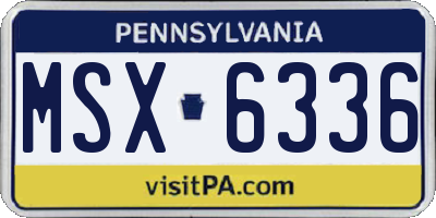 PA license plate MSX6336