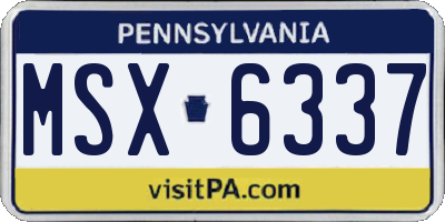 PA license plate MSX6337