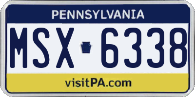 PA license plate MSX6338