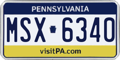 PA license plate MSX6340