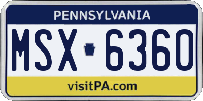 PA license plate MSX6360
