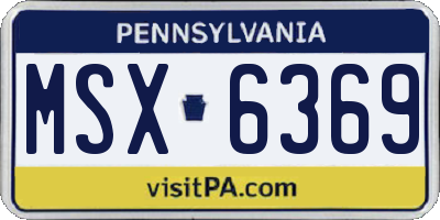 PA license plate MSX6369