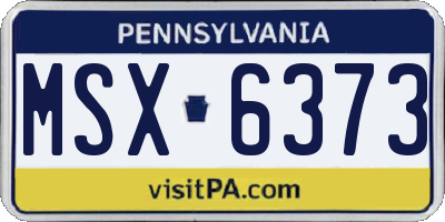 PA license plate MSX6373