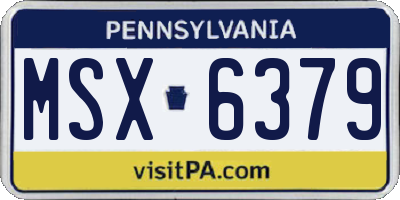 PA license plate MSX6379