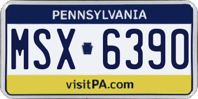 PA license plate MSX6390