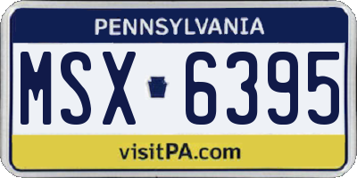 PA license plate MSX6395