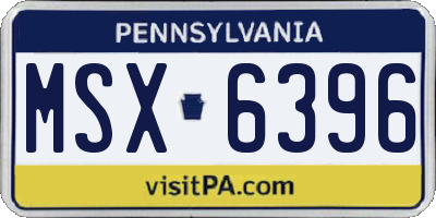 PA license plate MSX6396