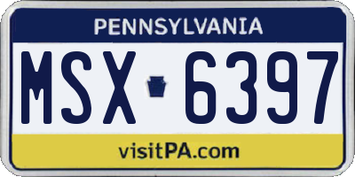 PA license plate MSX6397