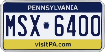 PA license plate MSX6400