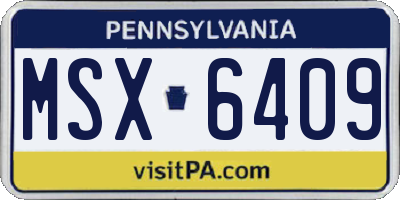 PA license plate MSX6409