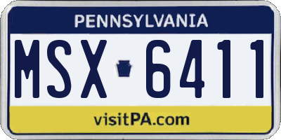 PA license plate MSX6411