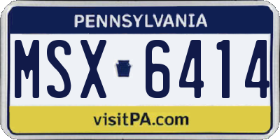 PA license plate MSX6414