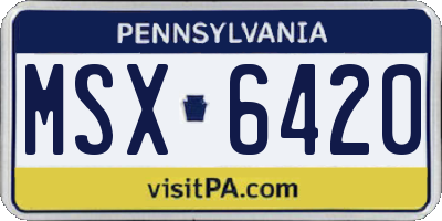 PA license plate MSX6420