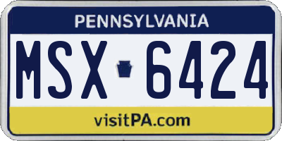 PA license plate MSX6424