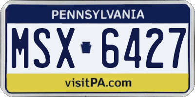 PA license plate MSX6427
