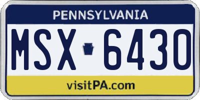 PA license plate MSX6430