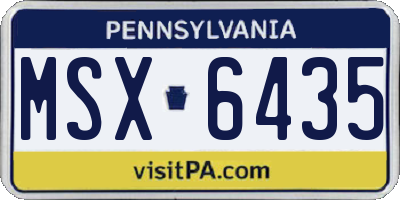 PA license plate MSX6435