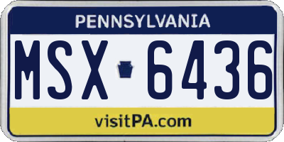 PA license plate MSX6436