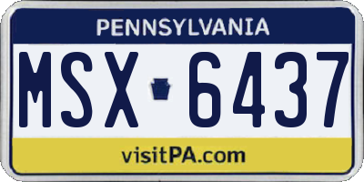 PA license plate MSX6437