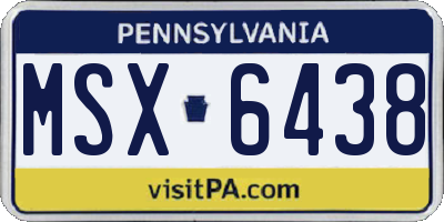 PA license plate MSX6438