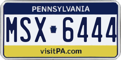PA license plate MSX6444