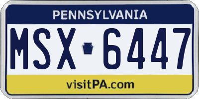 PA license plate MSX6447