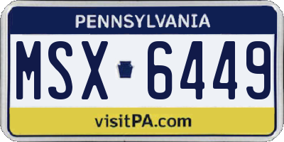 PA license plate MSX6449