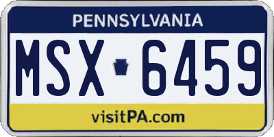 PA license plate MSX6459