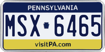 PA license plate MSX6465
