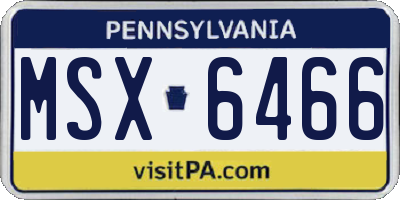 PA license plate MSX6466
