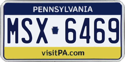 PA license plate MSX6469