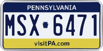 PA license plate MSX6471