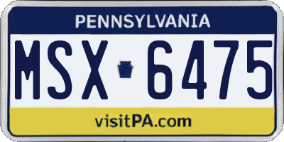 PA license plate MSX6475