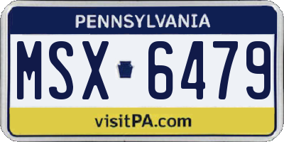 PA license plate MSX6479