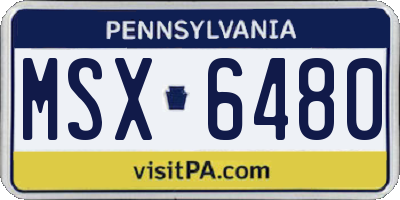 PA license plate MSX6480